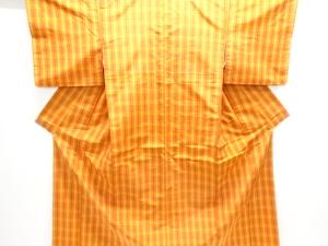 格子織り出し米沢紬着物